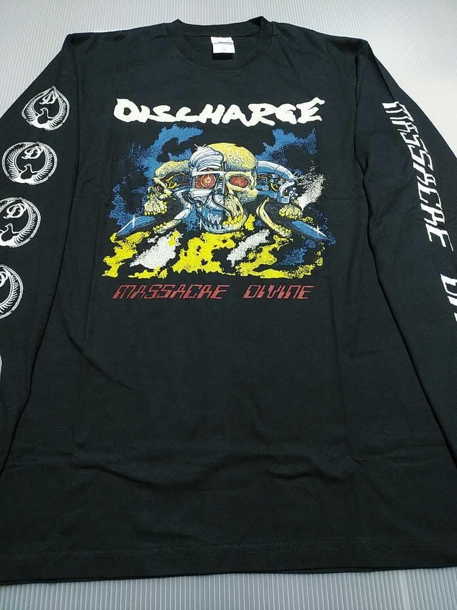 Amazon.co.jp: DISCHARGE 長袖Tシャツ massacre divine 黒M